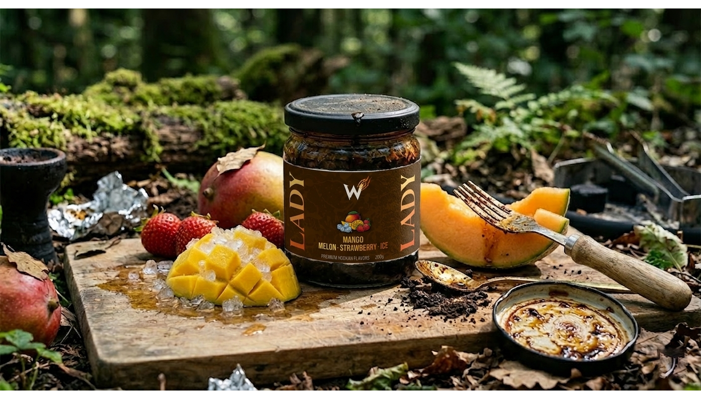 WILD LADY Premium Bitkisel Nargile Melası 200g - Mango, Kavun, Çilek, Buz