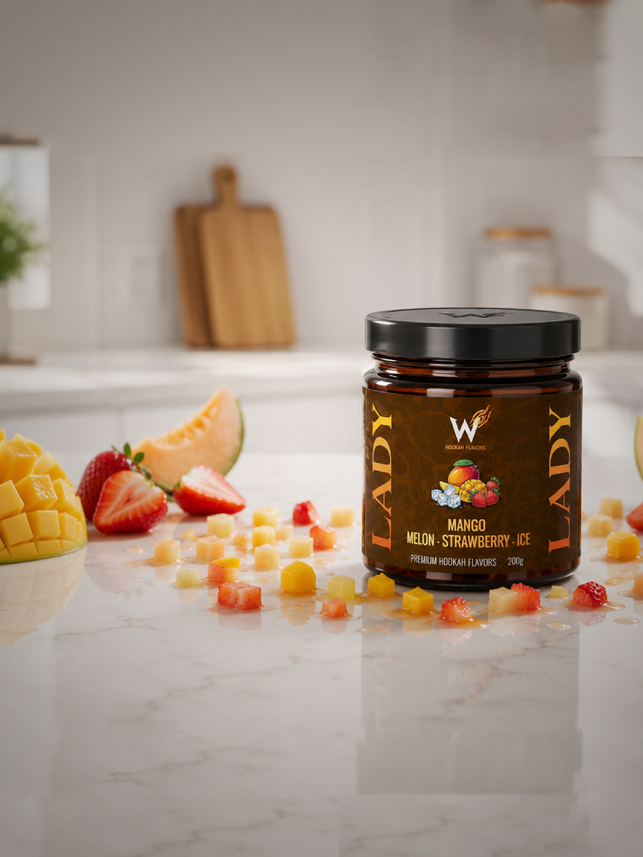 WILD LADY Premium Bitkisel Nargile Melası 200g - Mango, Kavun, Çilek, Buz